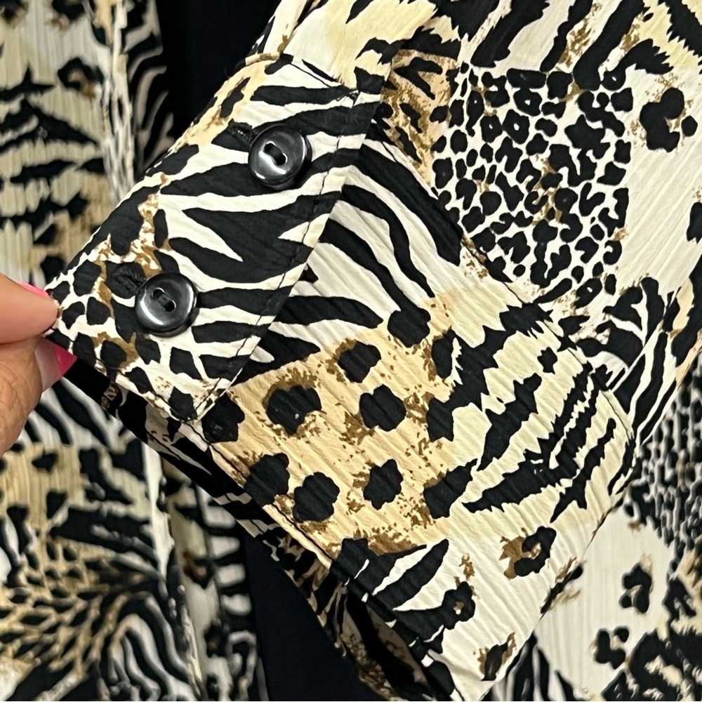 Notations Animal Print Button Down Leopard Tiger … - image 4